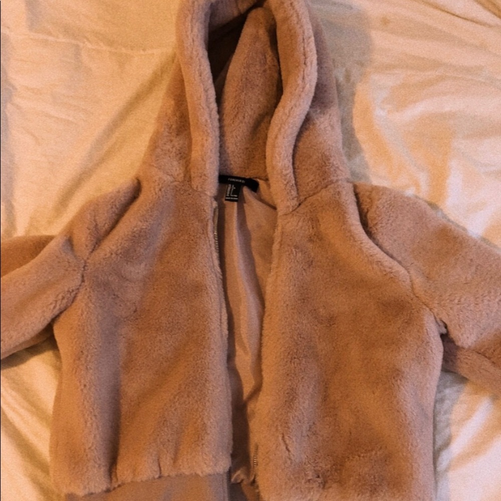fluffy pink forever 21 jacket